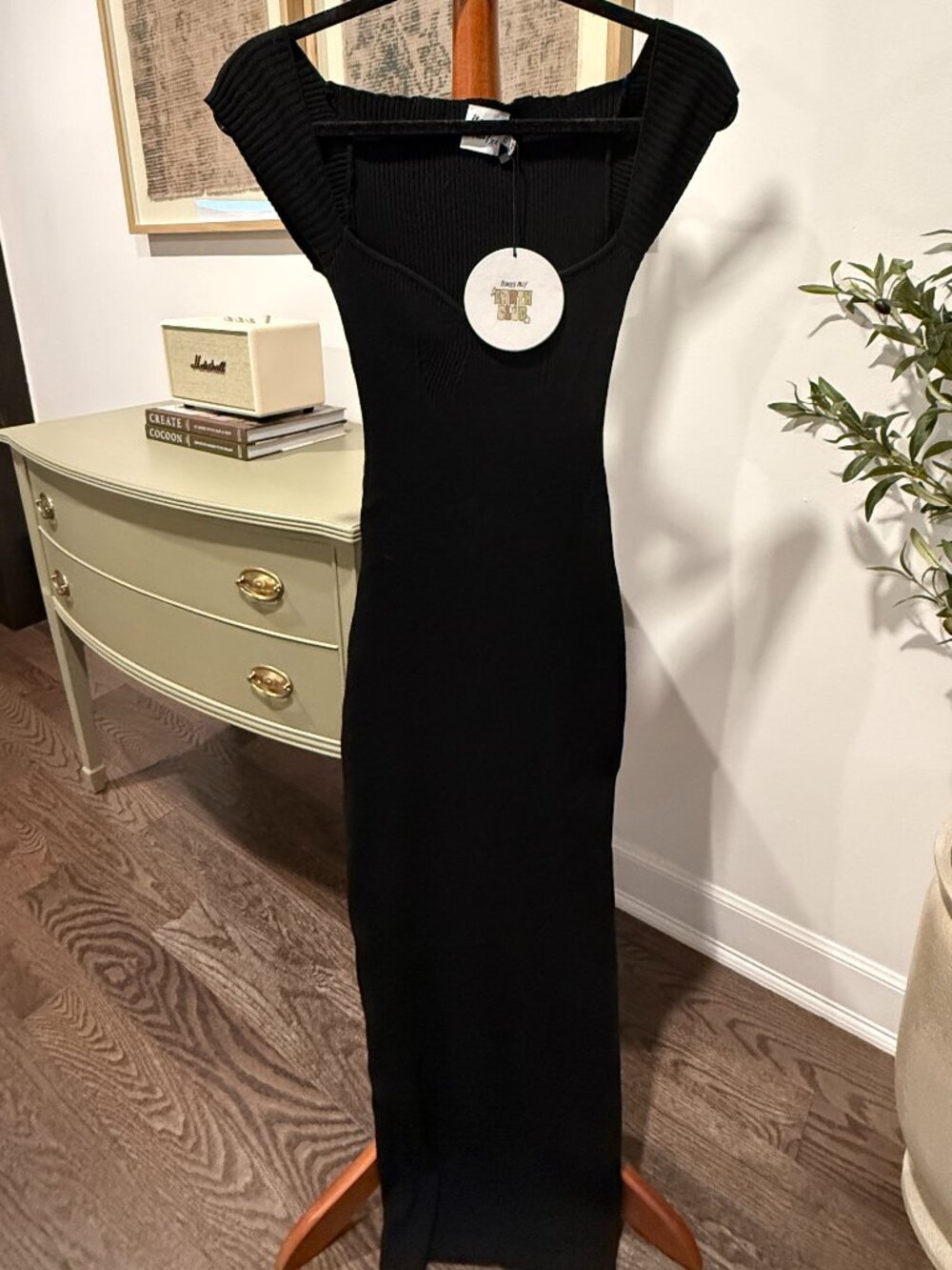 Princess Polly Larissa Black Ribbed Maxi Dress US 6